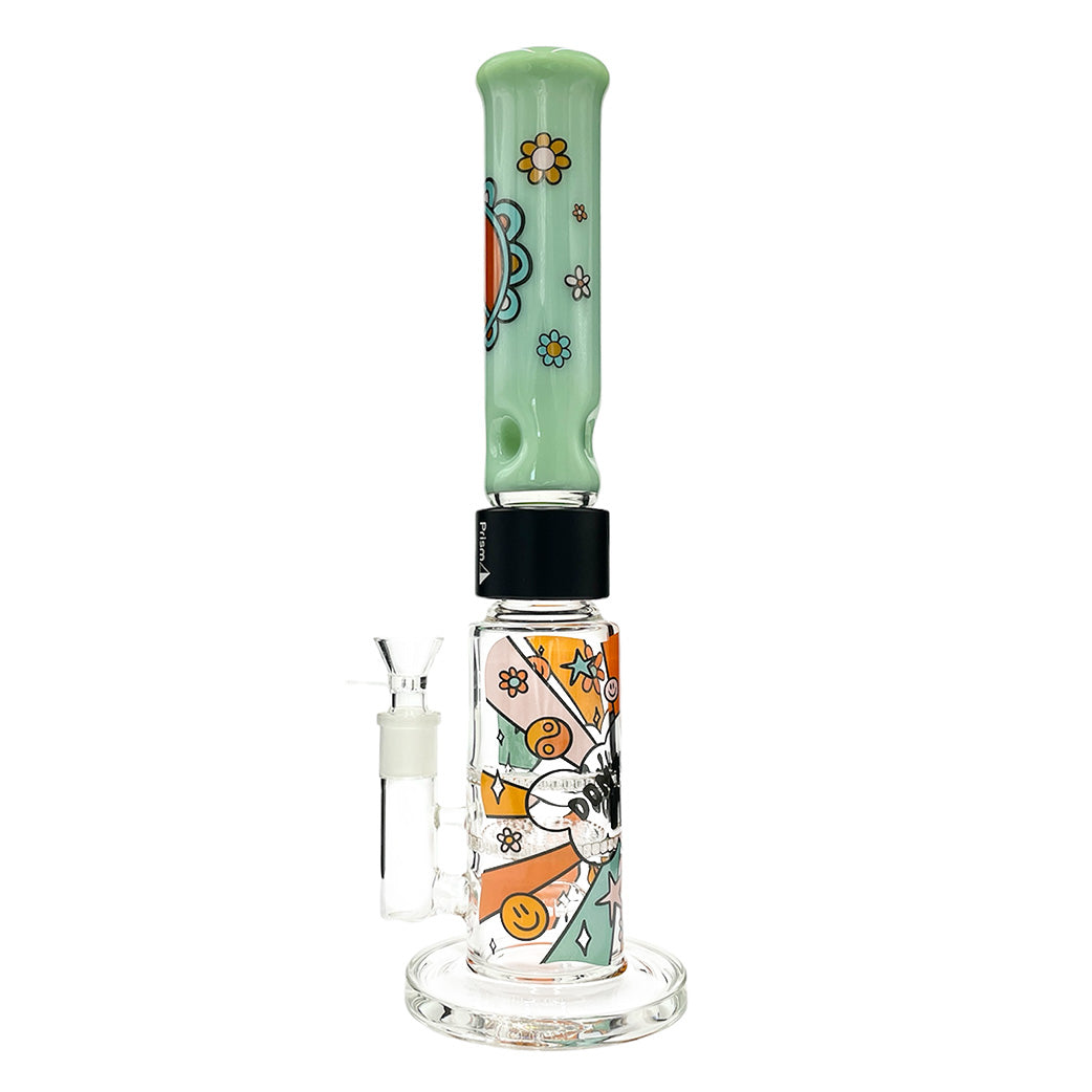 Prism Pipes 15” Flower Power Honeycomb Perc Straight Tube Bong