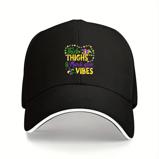 Mardi Gras Vibes  Kids Baseball Cap Youth Sports Comfortable Casual Baseball Hat Adjustable Sandwich Brim Lightweight Outdoor