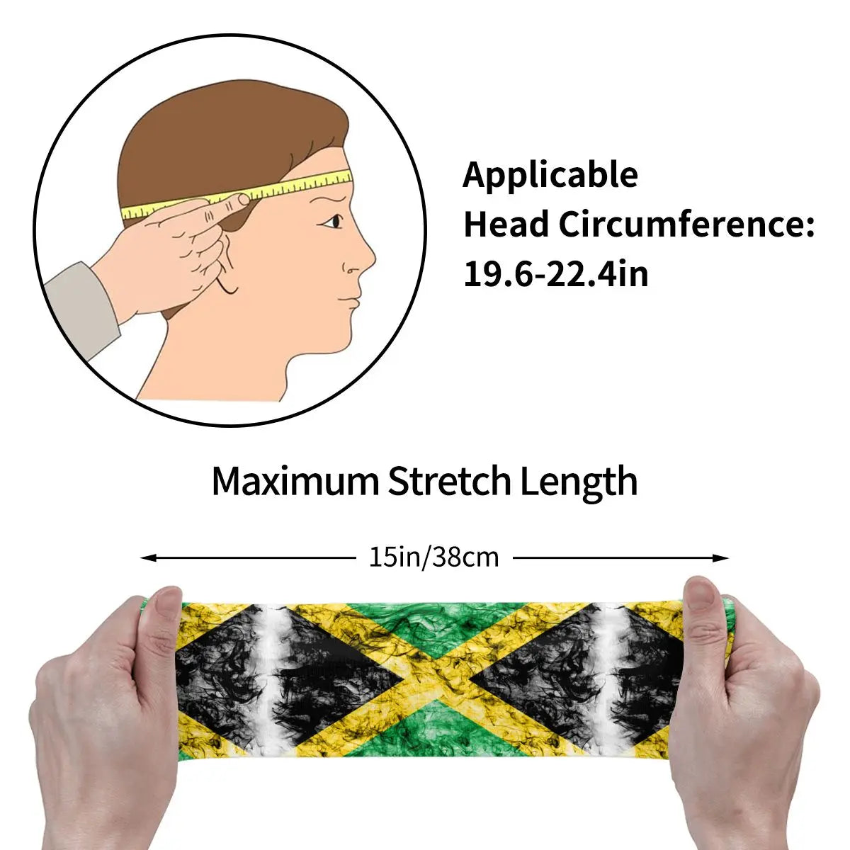 Headband Jamaica Smoke Flag Headwrap Hairband for Tennis Gym Fitness Headwear Hair Accessories