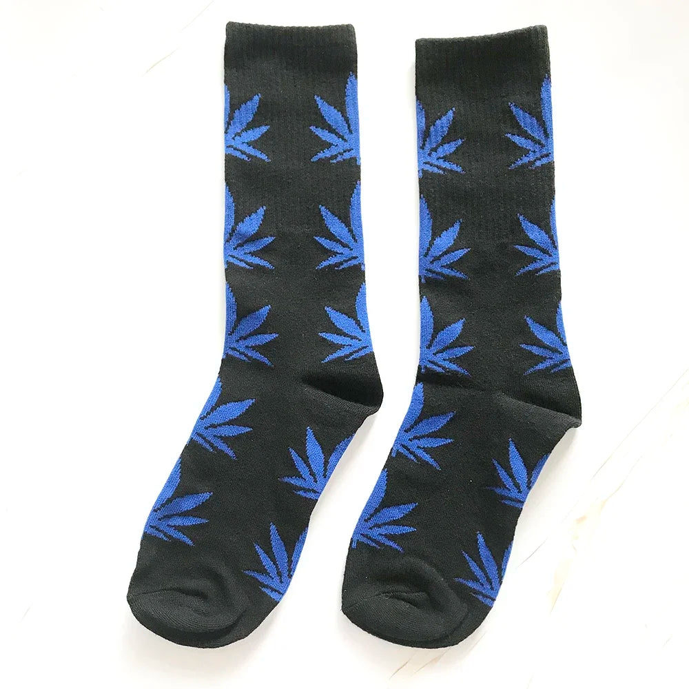 Man Fashion comfortable high quality cotton socks leaf maple leaves casual long paragraph hemp weed boat socks spring and autumn