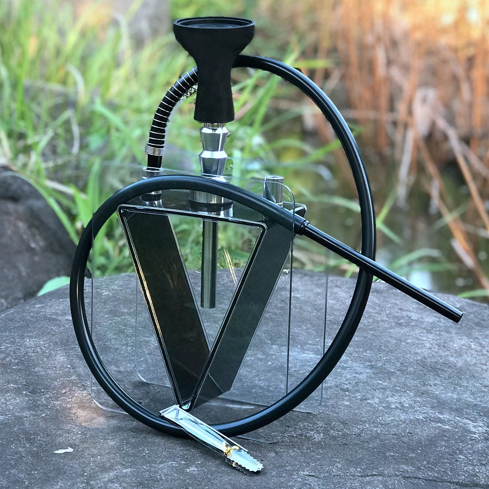 Acrylic Shisha Pipe Hookah Set With Hookah Pipe Silicone Bowl Hose Metal Tongs Spring Sheesha Cachimbas Sisha Hookah Water Pipe