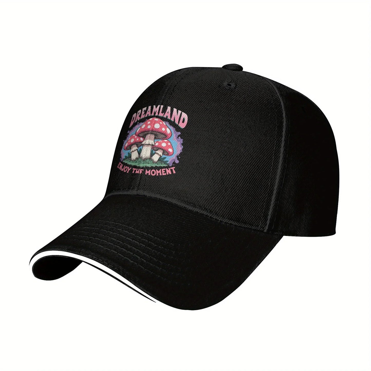 Dreamland Mushroom Graphic Kids Baseball Cap Youth Sports Comfortable Casual Baseball Hat Adjustable Sandwich Brim All Seasons